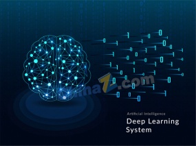 数字网络大脑矩阵矢量图